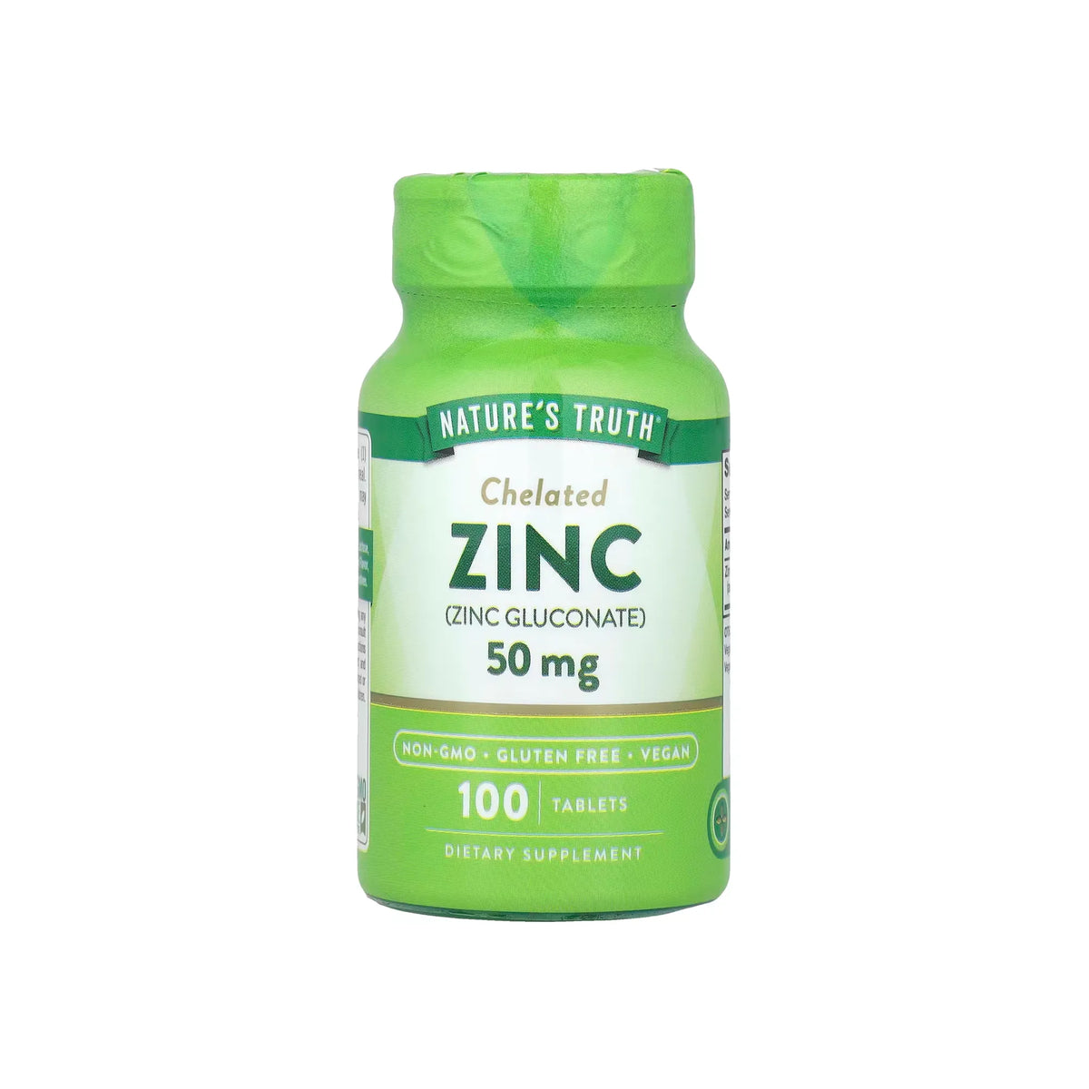 Nature's Truth Zinc 50mg 100 Tablets -Chelated