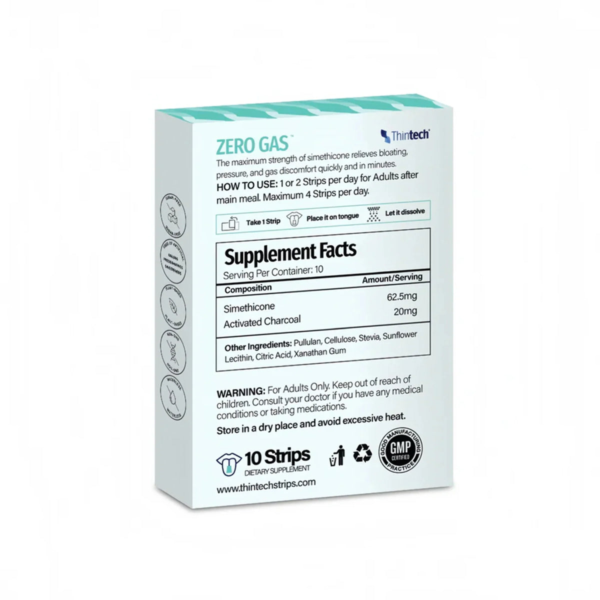 Thintech Zero Gas 10 Oral Strips