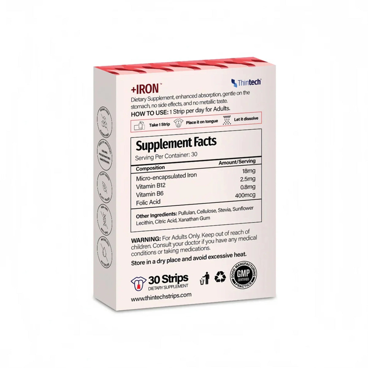 Thintech +Iron 30 Oral Strips