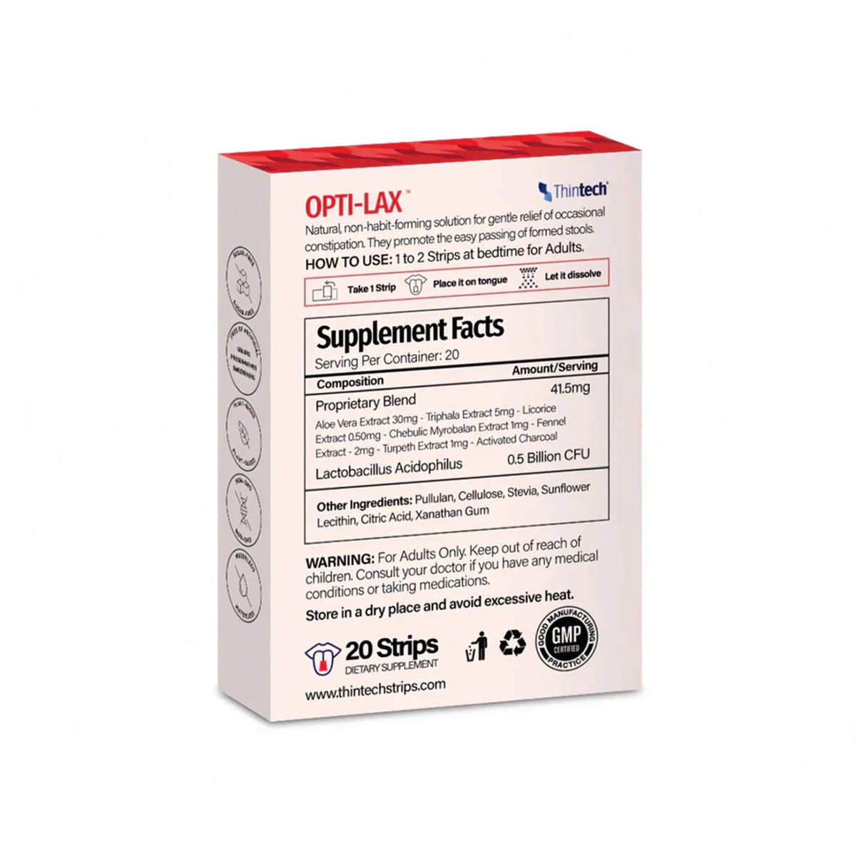 Thintech Opti-lax 10 Oral Strips
