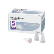 Accu Fine 0.25 mm Pain-Free Insulin Needles, 100 Pack