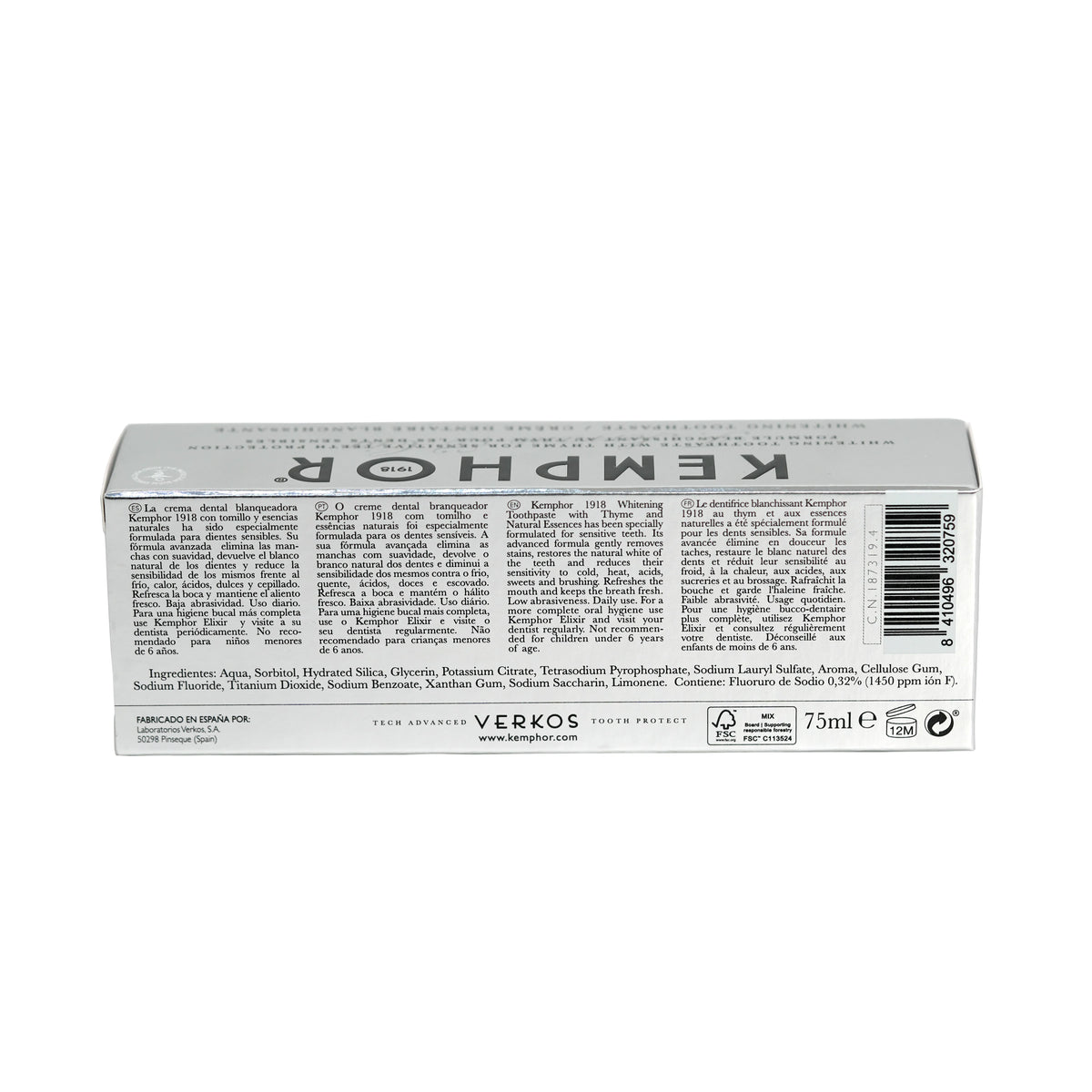 Kemphor 1918 Whitening Toothpaste 75ml