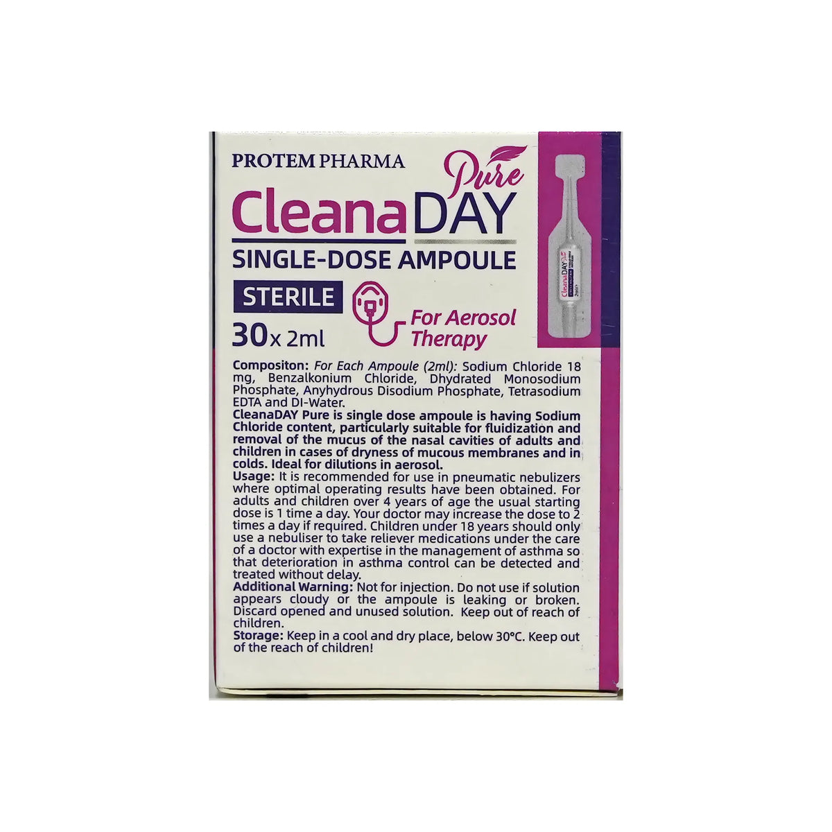 Cleanaday Pure Solution 2 ml 30 Ampoules