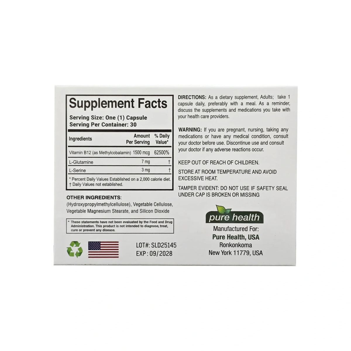 Pure Health Pure Vitamin B12 30 Caps