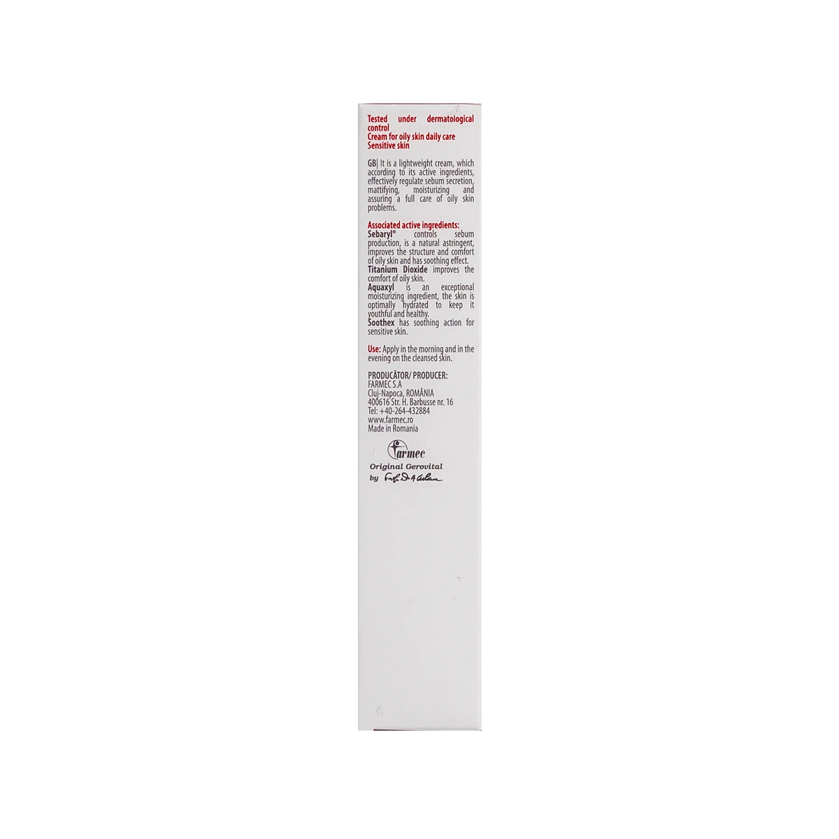 Gerovital H3 Derma Mattifying Moisturizing Emulsion Cream 50Ml