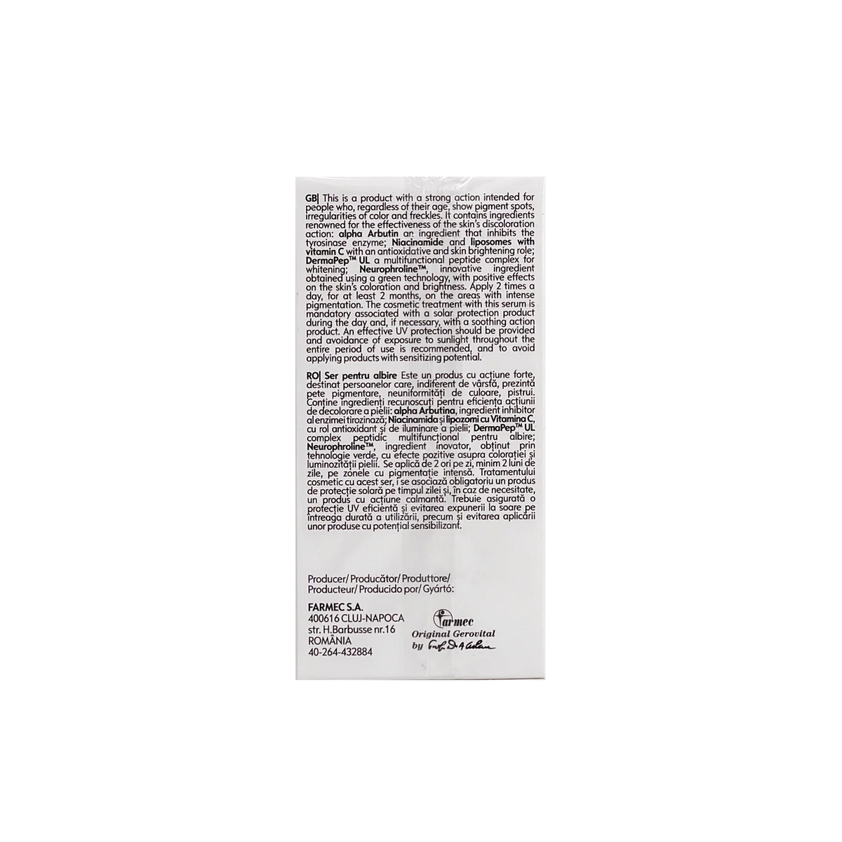 Gerovital Luxury Whitening Serum 15Ml