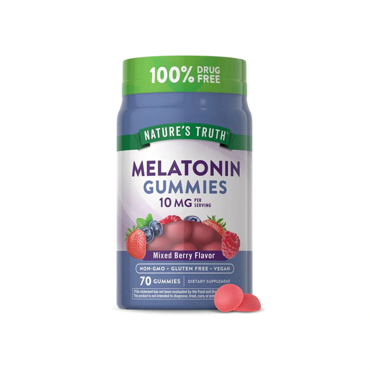 Nature's Truth Extra Strength Melatonin 10 mg Berry Flavor 70 Vegan Gummies