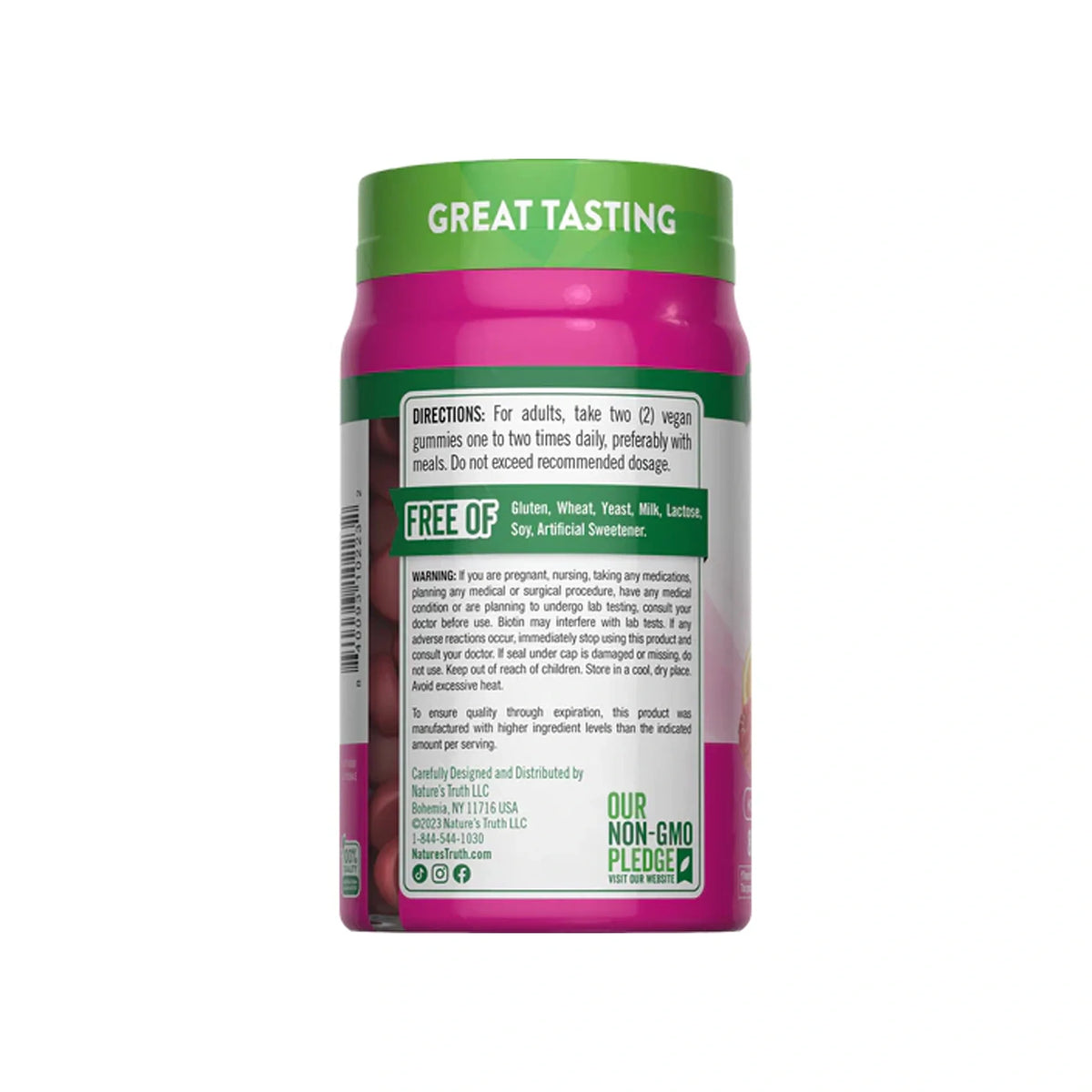 Nature's Truth Hair Skin & Nails Fruit Flavor 80 Vegan Gummies
