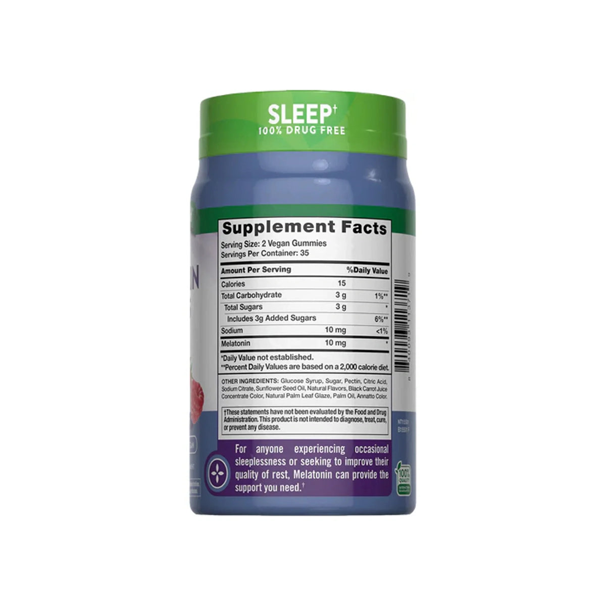 Nature's Truth Extra Strength Melatonin 10 mg Berry Flavor 70 Vegan Gummies