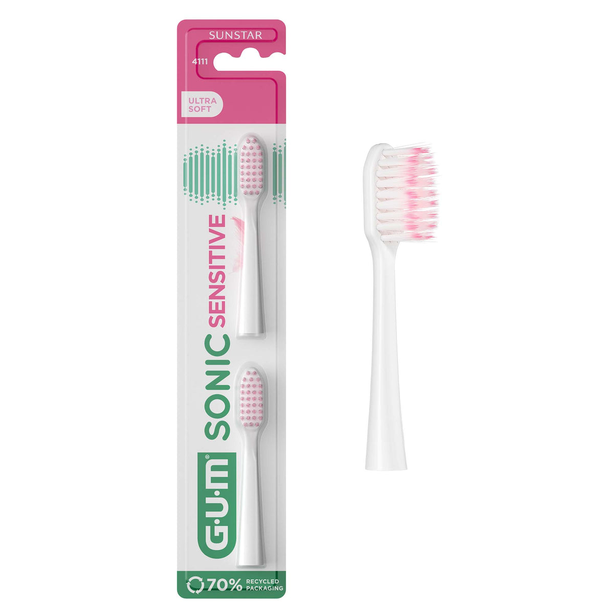Butler Gum Sonic Sensitive Ultra Soft Toothbrush Refill Heads 2 Pcs