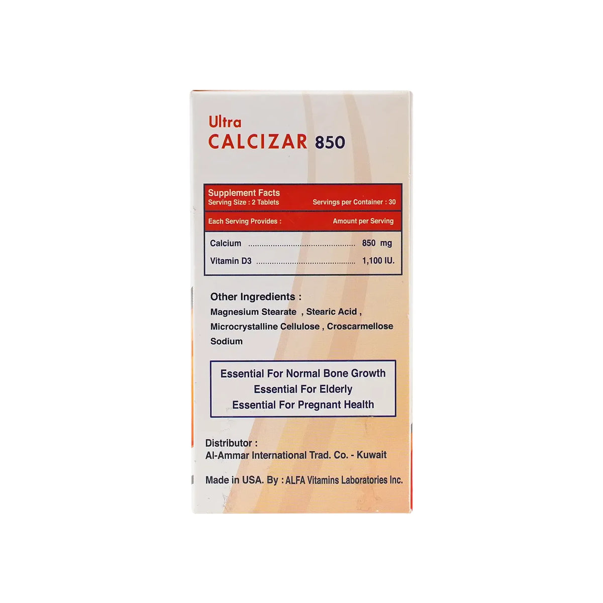 Ultra Calcizar 850 - 60 Tabs