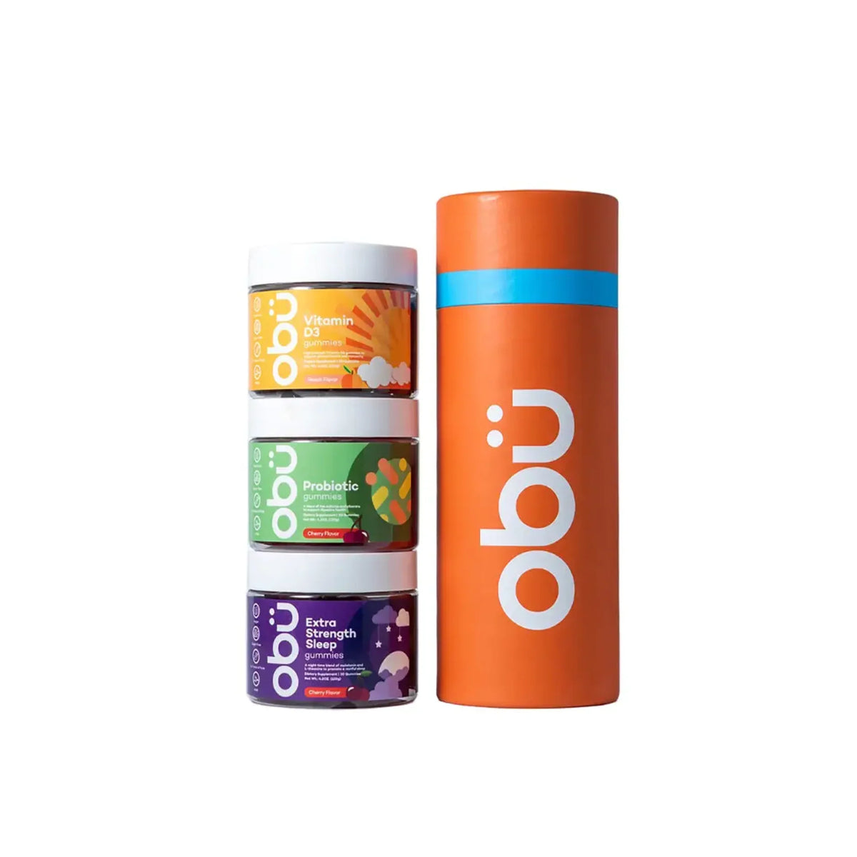 Obu Travel Kit 3 - Vitamin D / Probiotic / Sleep Cherry All 30 Gummies