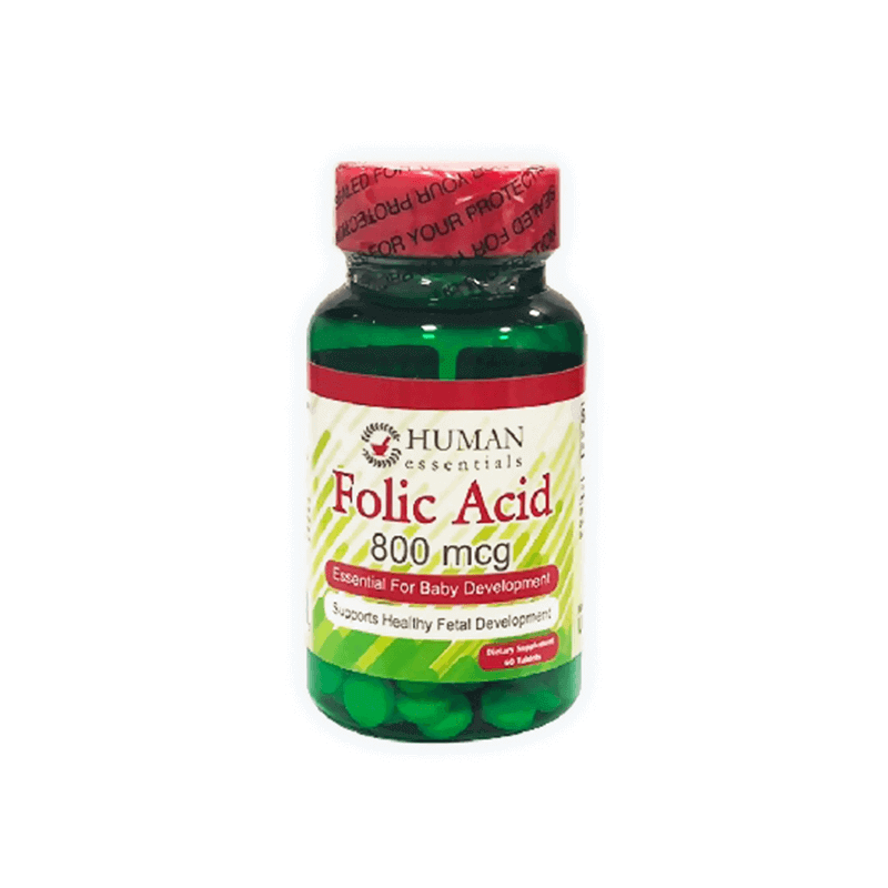 Human Essentials Folic Acid 800 MCG 60 Tablets
