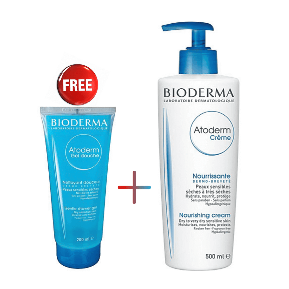 Bioderma Atoderm Nourishing Cream 500Ml+Shower Gel Offer