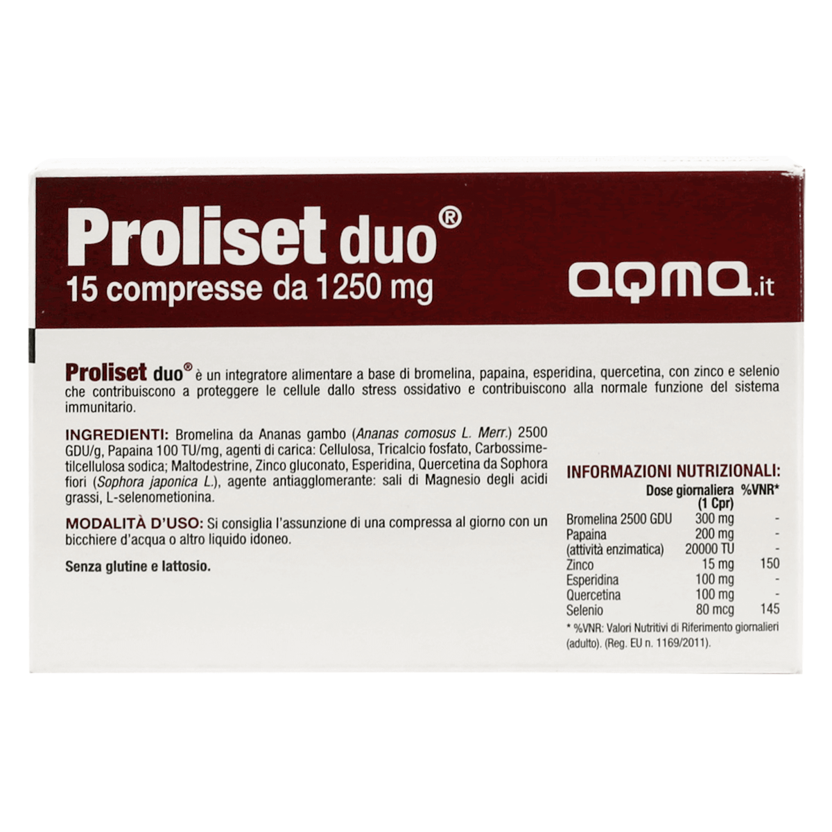 Proliset Duo 1250 mg Tabs 15'S antioxidant