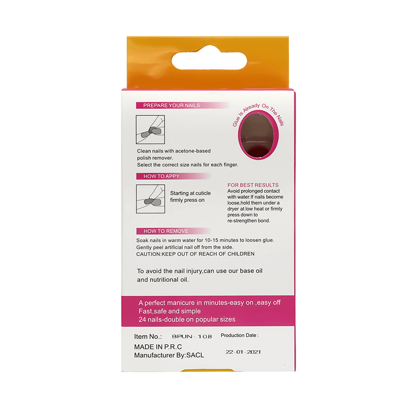 Devon Stick On Nails 12 Sizes 24 Nails 108