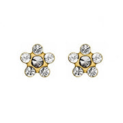 Inverness 805C Flower Crystal Earrings 24KT