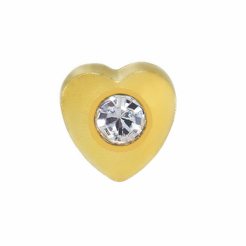 Inverness 25C GP Crystal In Heart Earrings 24KT