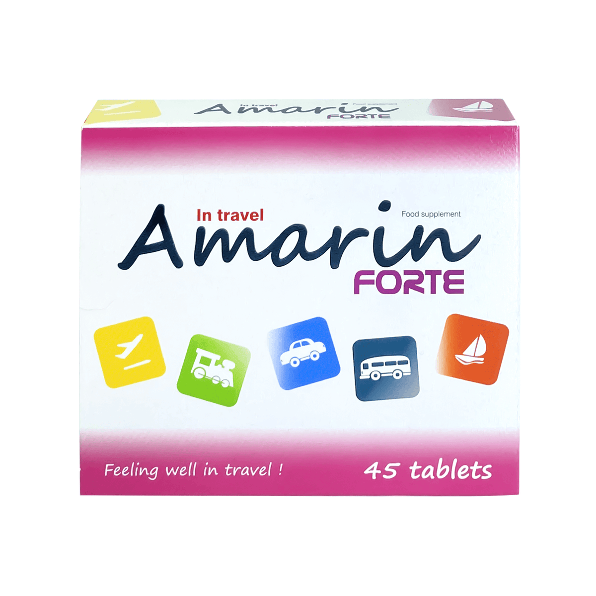 "Amarin Forte Tablets 45'S: Conquer Travel Sickness with Vitamin B6 & Ginger Extract"