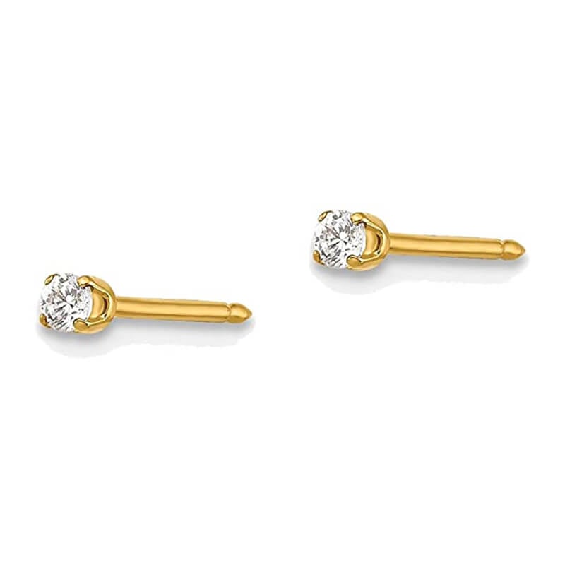 Inverness 23T CZ Earrings 10KT 2mm
