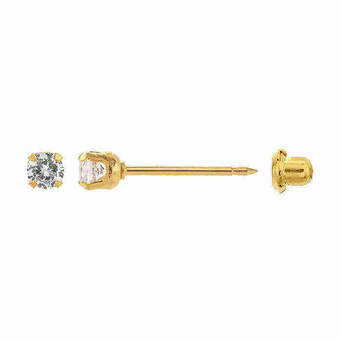 Inverness 96C GP Crystal April Earrings 14KT 3mm
