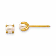 Inverness 252E GP Simulated Pearl Earrings 18KT 4mm