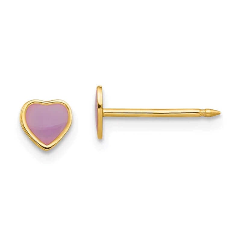 Inverness 843E Heart Purple Earrings 14KT