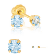 Inverness 83C Tiffany Aqua Earrings 24KT 3 mm