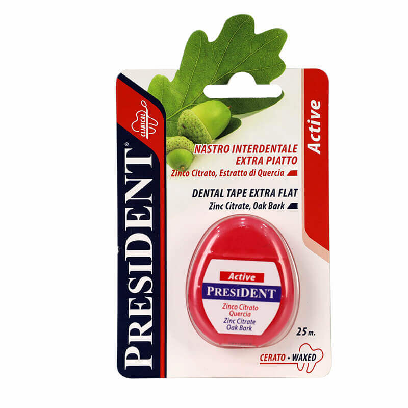 President Active Extra Flat Dental Floss 25 m