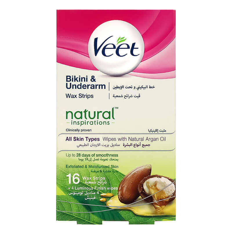 Veet Bikini And Underarm Wax Strips 16'S + 4 Finish Wipes