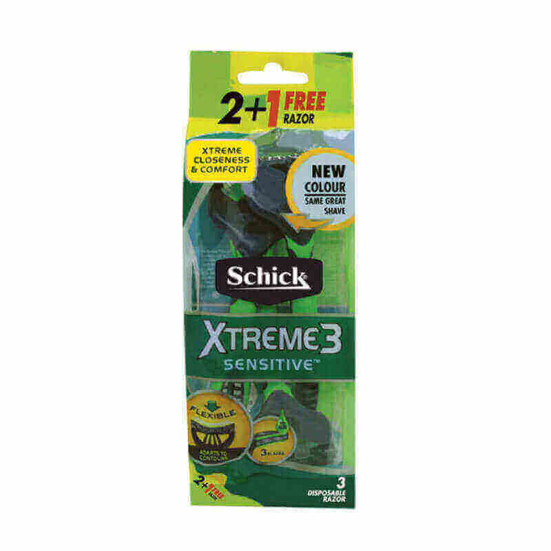 Schick Xtreme 3 Sensitive Men Razor 2+1 Free