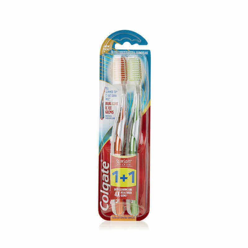 Colgate Slim Soft Advanced Toothbrush Ultra Soft 2 Pcs