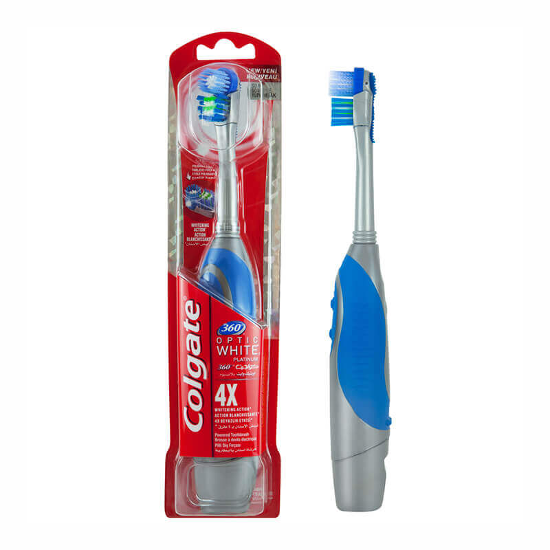 Colgate 360 Optic White Platinum Powered Toothbrush Soft 1 Pc
