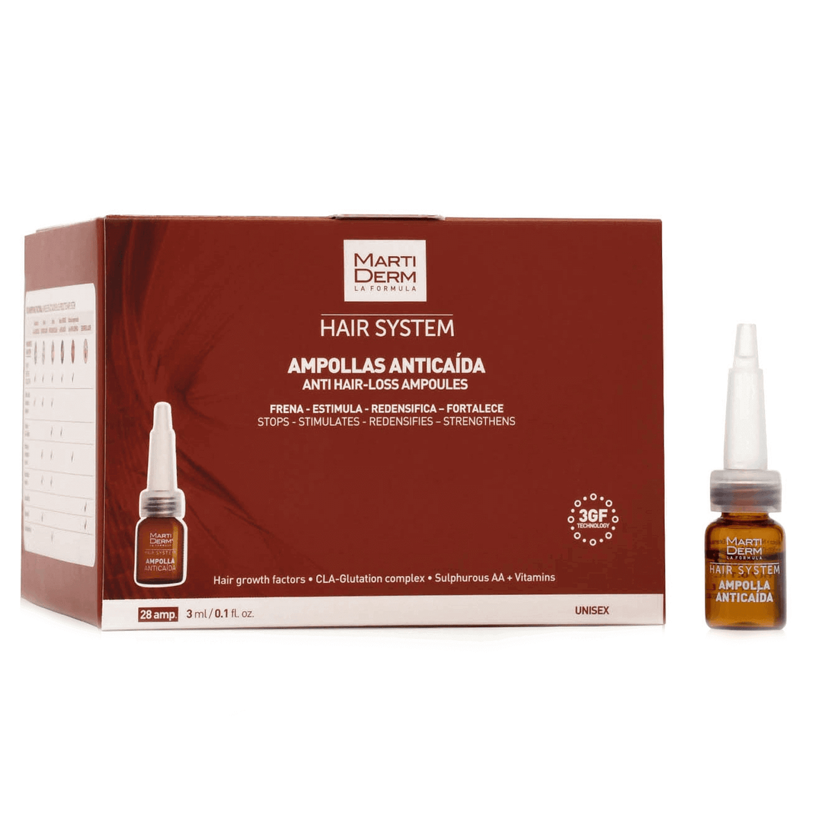 Martiderm Anticaida 28 Amp Hair System 3GF for hair loss