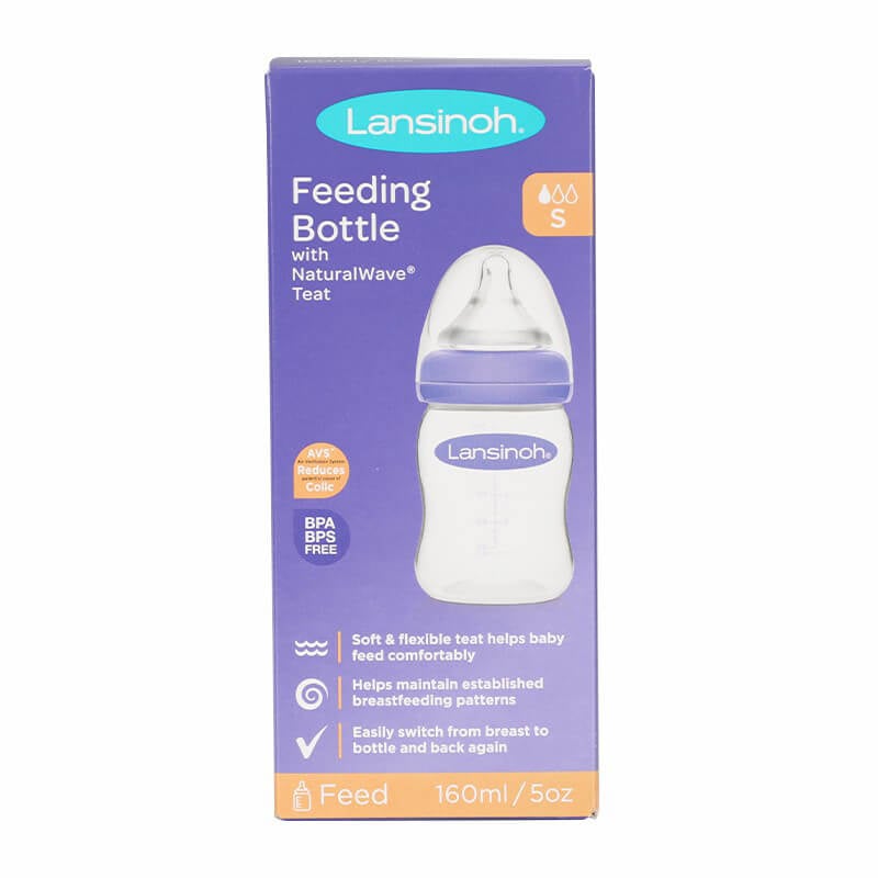 Lansinoh Feeding Bottle With Natural Wave Slow Flow 160 ml