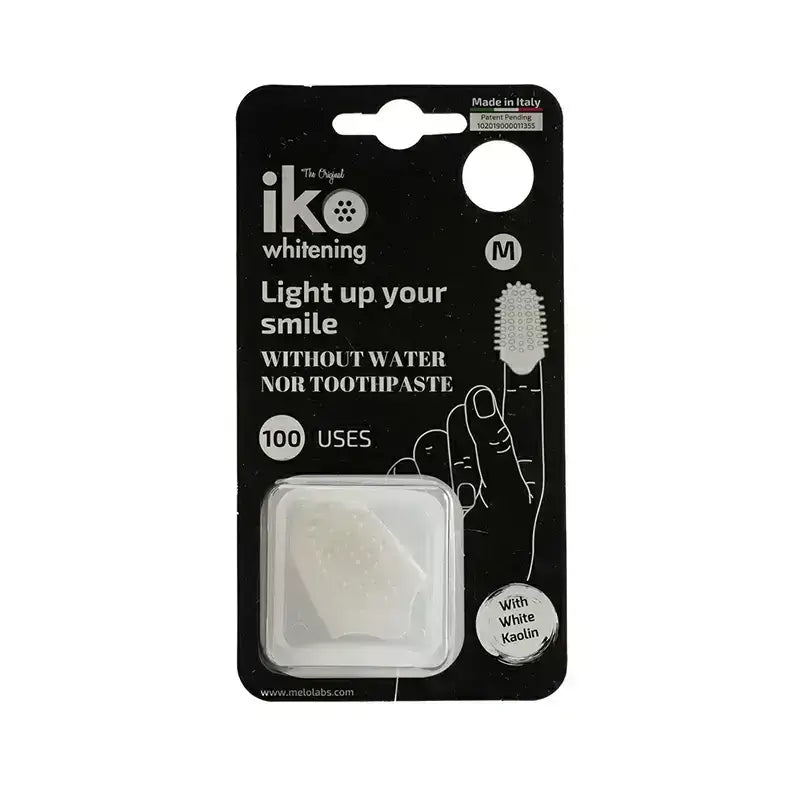 Melo Iko Whitening White Finger Toothbrush Medium 1 Pc
