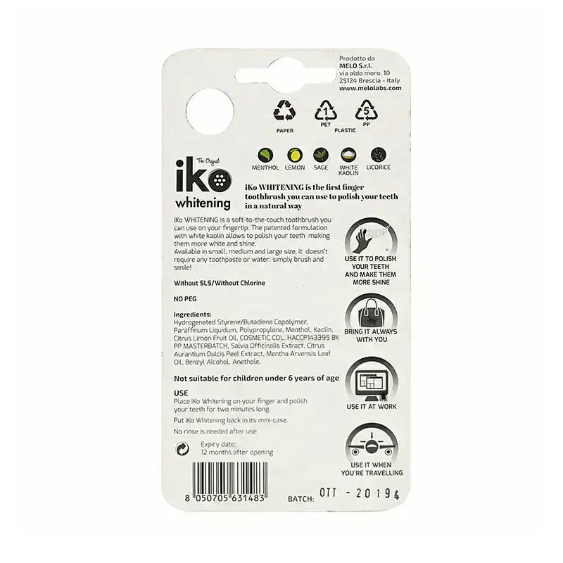Melo Iko Whitening Black Finger Toothbrush Small 1 Pc
