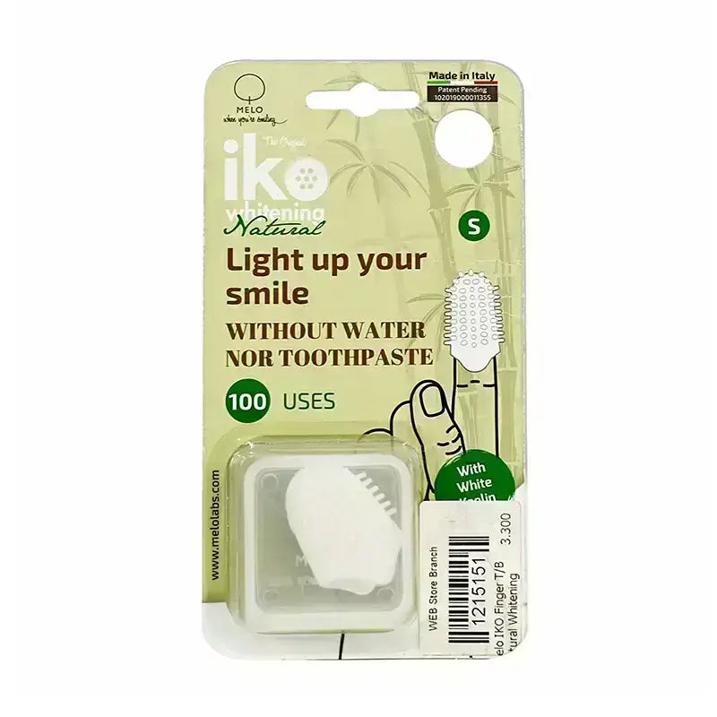 Melo Iko Natural Whitening White Finger Toothbrush Small 1 Pc