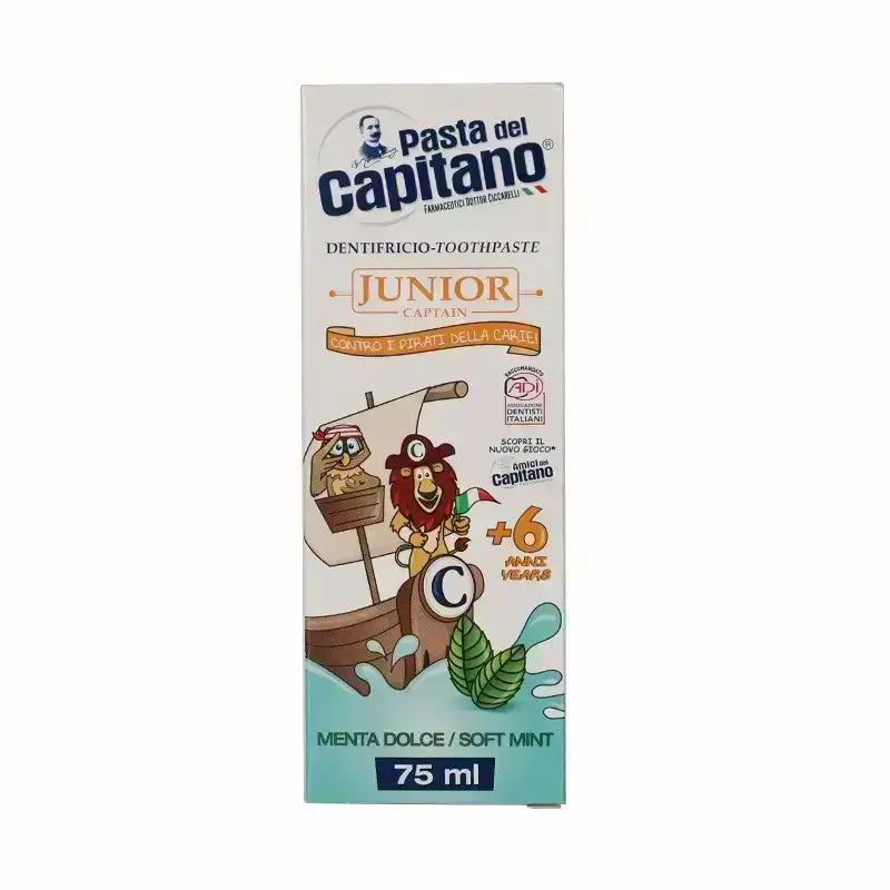 Pasta Del Capitano Junior +6 Years Soft Mint Toothpaste 75 ml