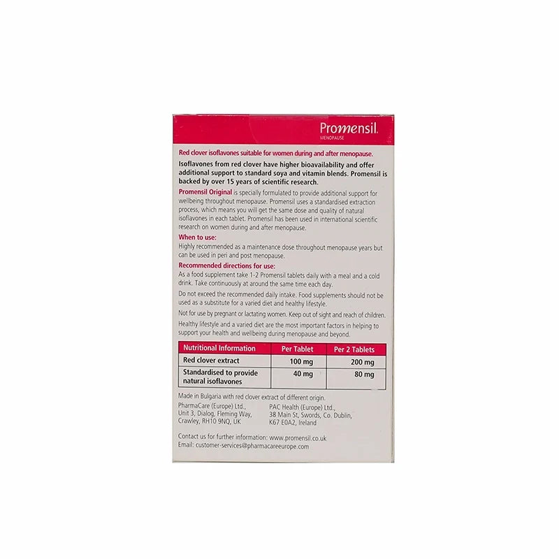 Promensil Menopause Original 40 mg Tabs 30'S