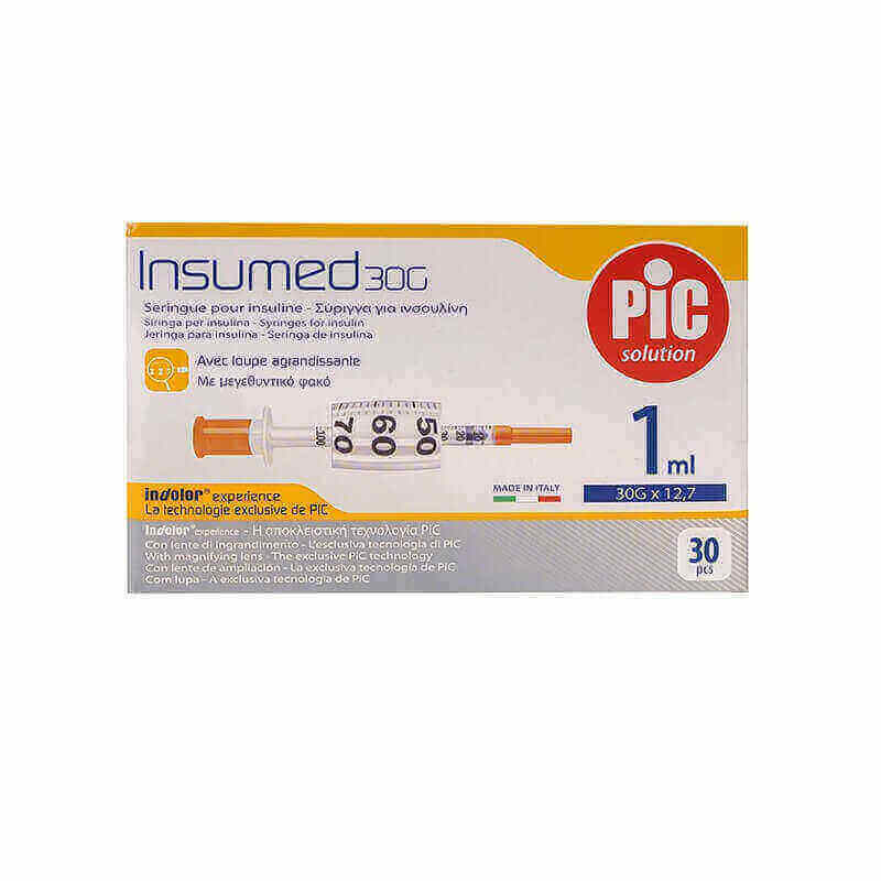Pic Insumed Syringe For Insulin 1 ml 30G*12.7 mm 30 Pcs