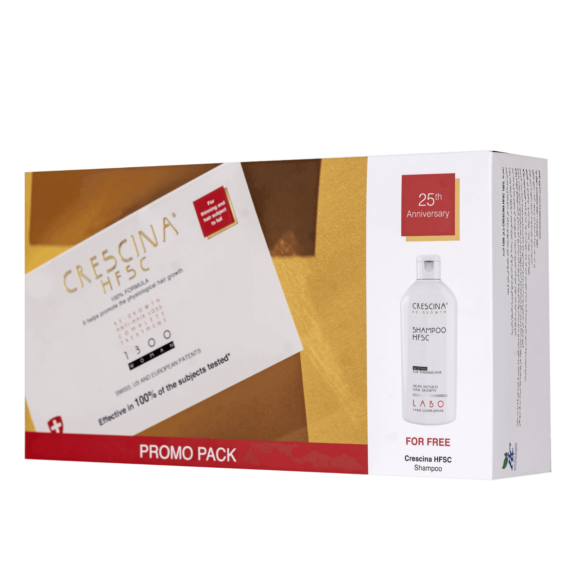 Crescina Women's Hair Regrowth Power Pack - 1300 Treatment + Shampoo Bundle