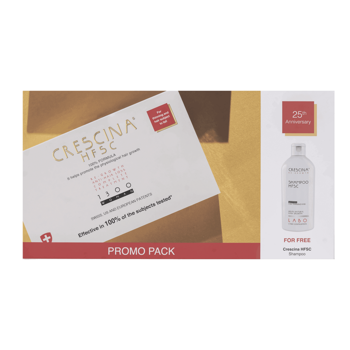 Crescina Women's Hair Regrowth Power Pack - 1300 Treatment + Shampoo Bundle