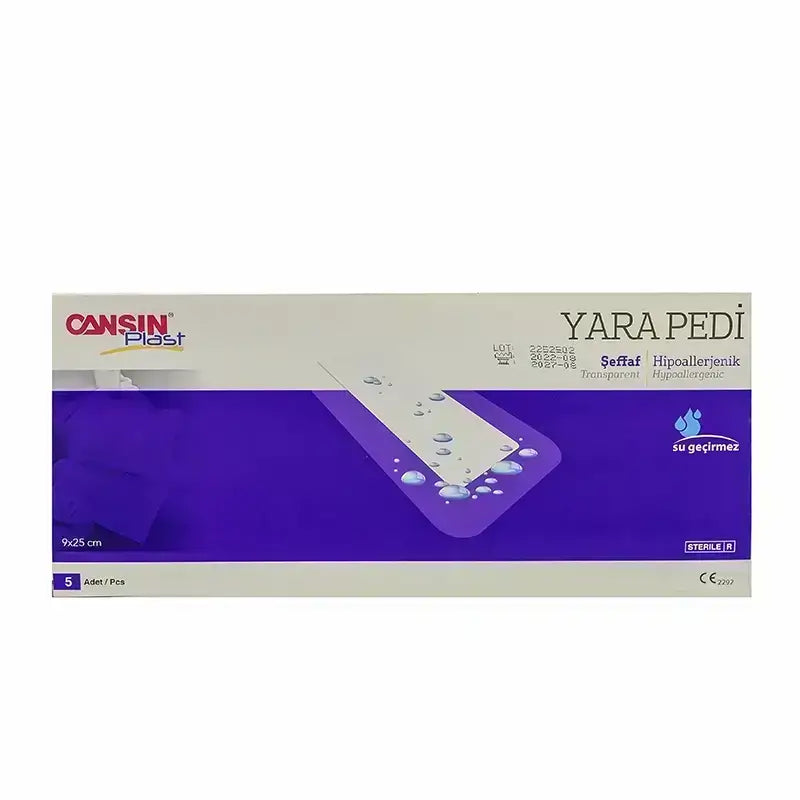 Cansin Plast Transparent Surgical Wound Dressing 9x25 cm 5 Pcs 525S Alqattan