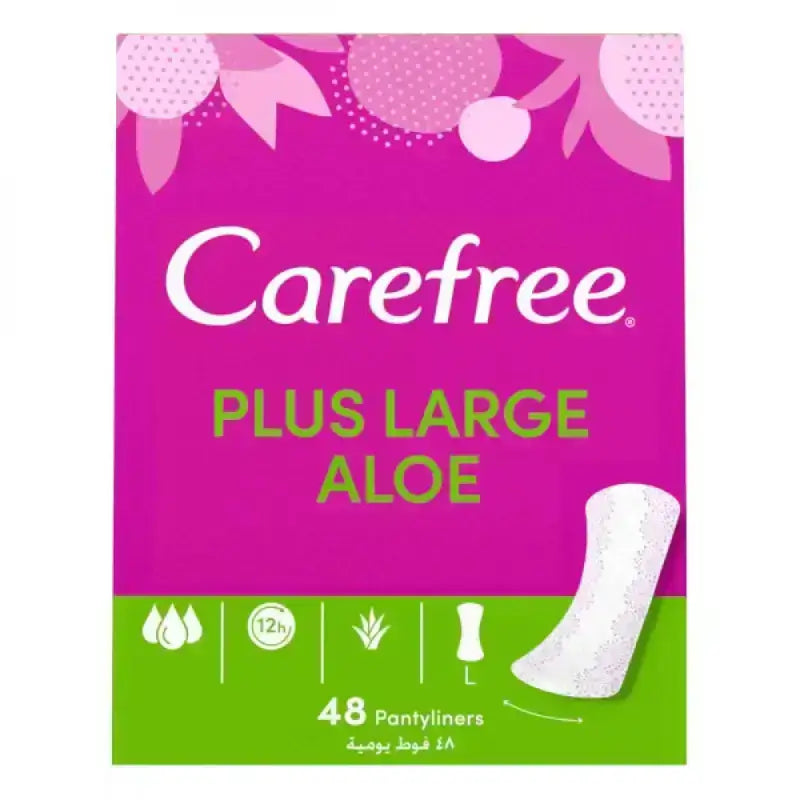 Carefree Plus Large Aloe Pantyliners 48'S