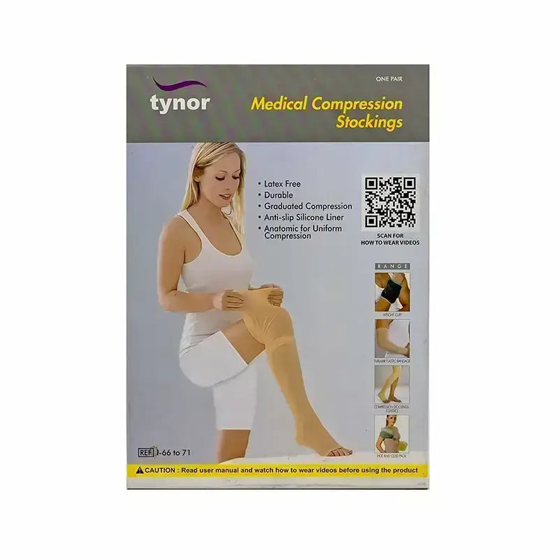 Tynor Medical Compression Stocking Knee High C2 L 1 Pair I67