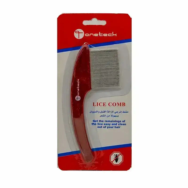 Oneteck Metal Lice Comb (Red)