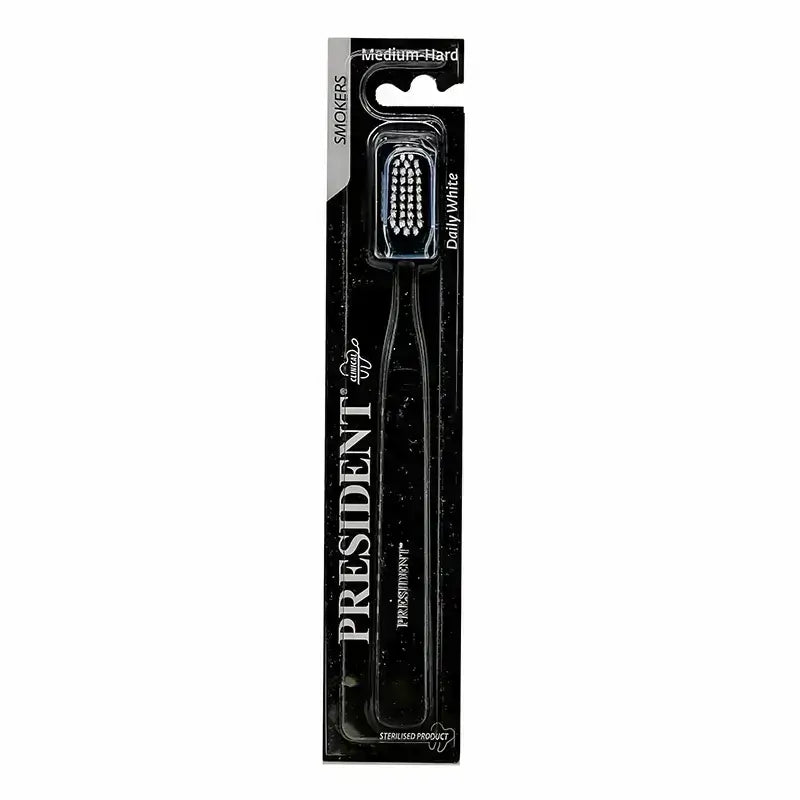 President Daily White Smokers Toothbrush Medium 1 Pc