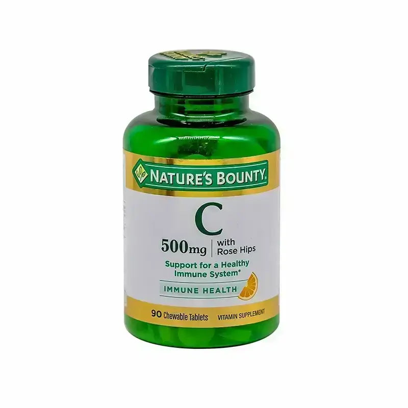 Natures Bounty Vitamin C 500mg with Rose Hips 90 Chewable Tabs