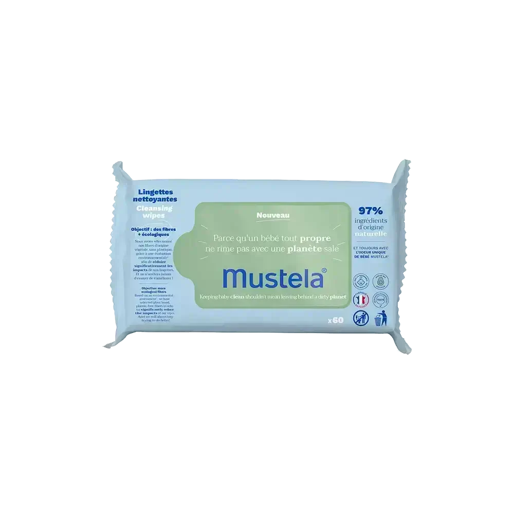 Mustela Baby Cleansing Wipes With Natural Avocado 60 Pcs